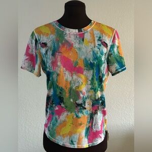 Lululemon Multicolor Abstract Print Short Sleeve Top Size 4